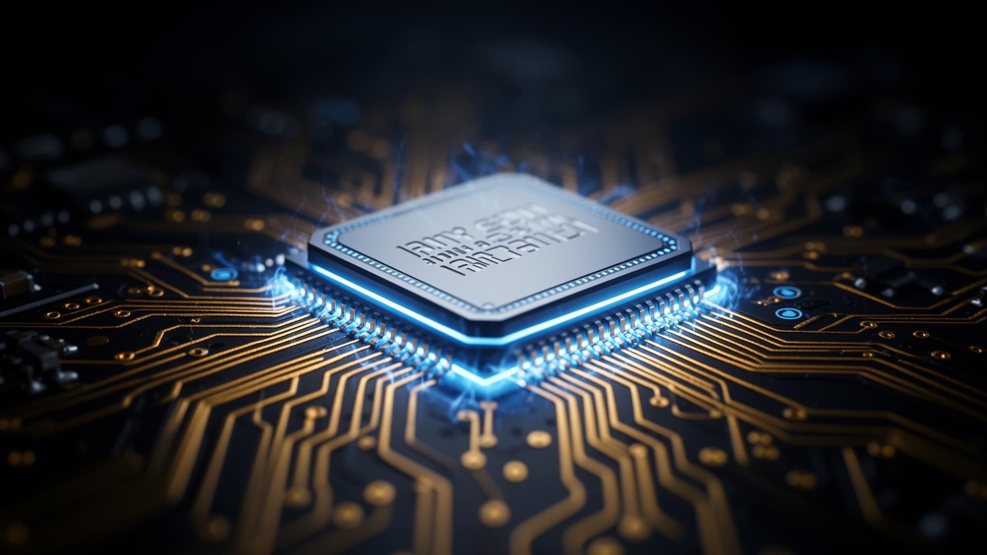 AI accelerator chip on circuit board